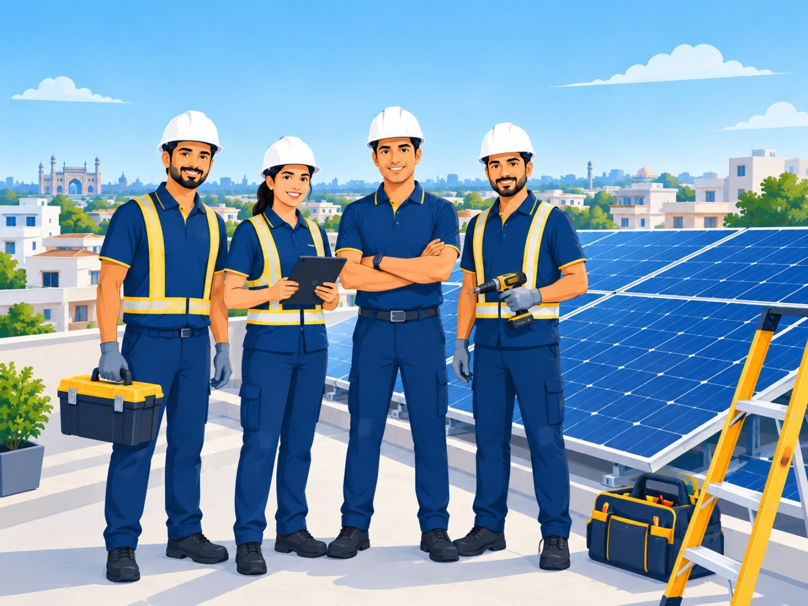 Satyaguru Surendra ji Traders installation team