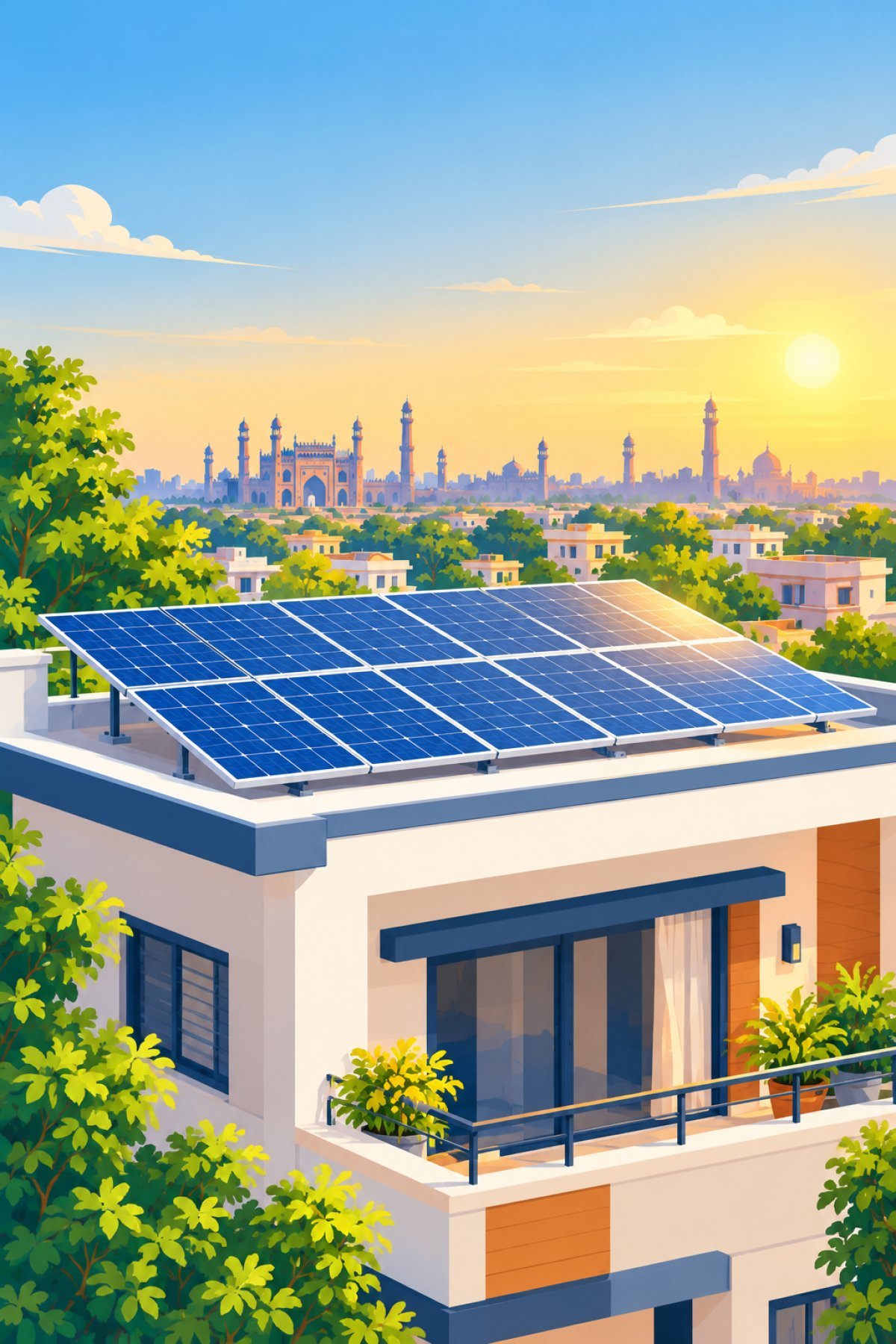 Residential rooftop solar installation in Lucknow
